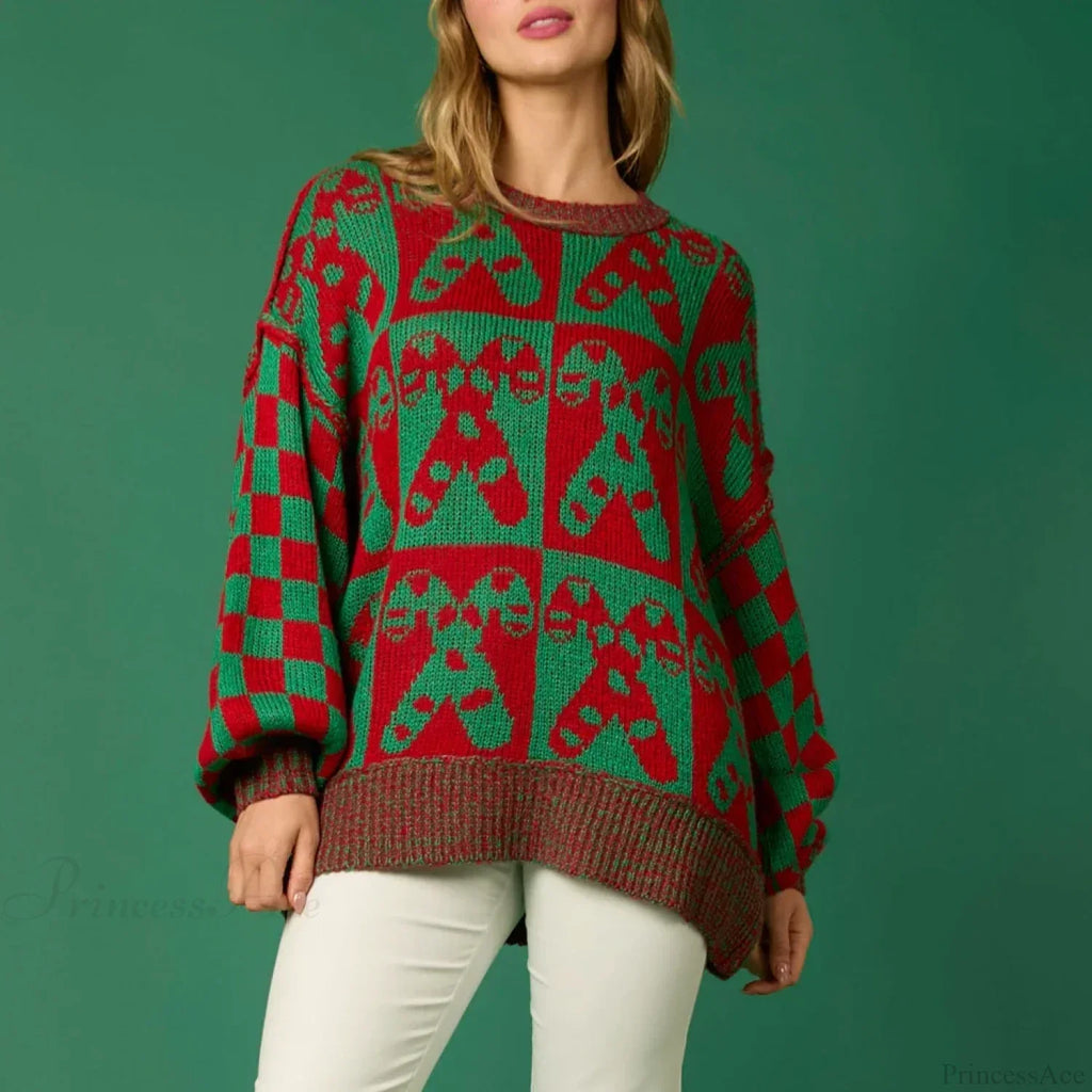 Halloween Round Neck Long Sleeve Aesthetic Gingerbread Loose Sweater image 5