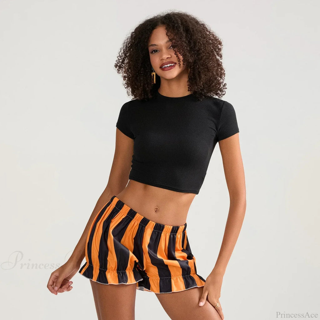 HalLoween Stripe Elastic Waist Short image 4