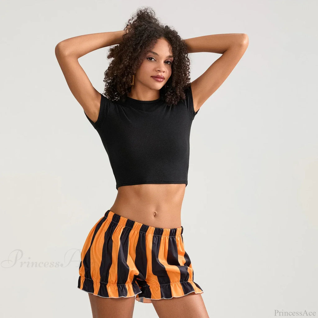 HalLoween Stripe Elastic Waist Short image 3