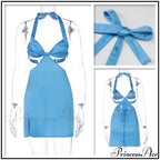 Halter Backless Bandage Women Slim Bodycon Hollow Out Warm-Season Mini Strapless Party Sexy Gown Dress image 9