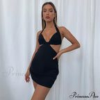 Halter Backless Bandage Women Slim Bodycon Hollow Out Warm-Season Mini Strapless Party Sexy Gown Dress image 18