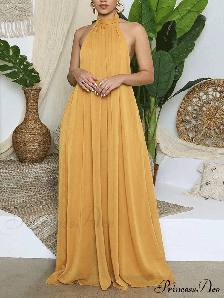 Halter Casual Graceful Maxi Dress image 4