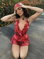 Halter Chiffon Folds Mini Dress image 4