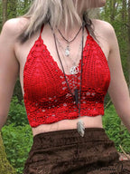 Halter Crochet Hollow Trendy Crop Tops image 43