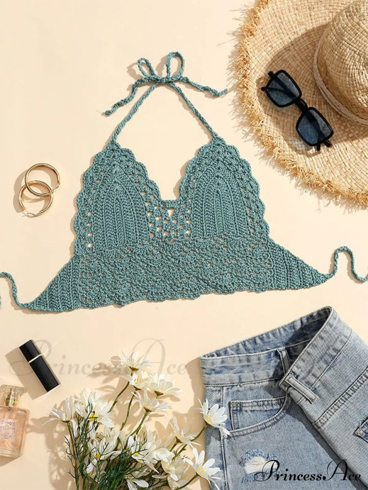 Halter Crochet Hollow Trendy Crop Tops image 35