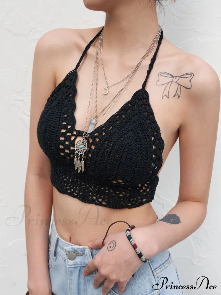 Halter Crochet Hollow Trendy Crop Tops image 20