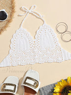 Halter Crochet Hollow Trendy Crop Tops image 11