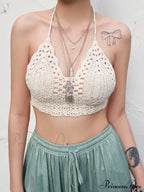 Halter Crochet Hollow Trendy Crop Tops image 7