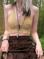 Halter Crochet Hollow Trendy Crop Tops image 13
