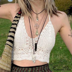 Halter Crochet Hollow Trendy Crop Tops image 40