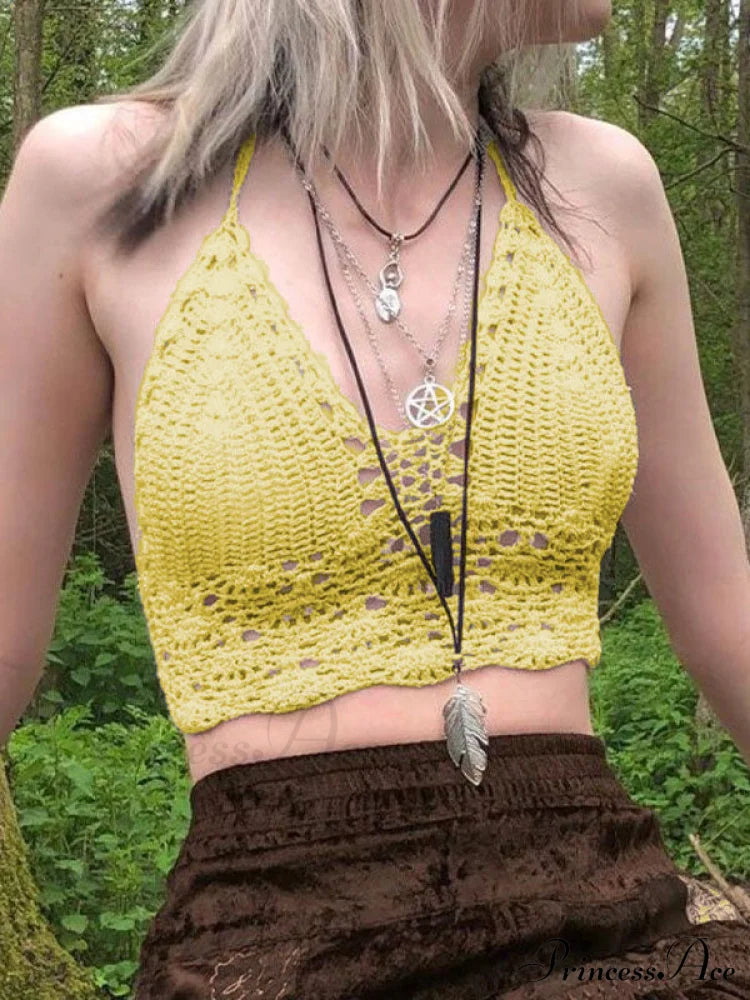 Halter Crochet Hollow Trendy Crop Tops image 28