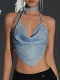 Halter Crochet Knit Trendy Crop Cami Top image 1