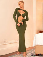 Halter Cut Graceful Out Bodycon Dress image 5