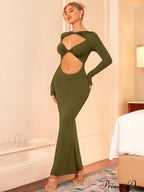 Halter Cut Graceful Out Bodycon Dress image 3