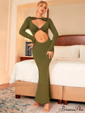 Halter Cut Graceful Out Bodycon Dress image 1