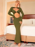 Halter Cut Graceful Out Bodycon Dress image 1