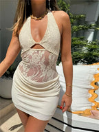 Halter Embroidered Mini Dress image 6