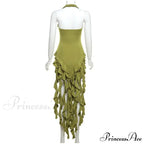 Halter Fringe Stylish Midi Dress image 10