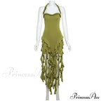 Halter Fringe Stylish Midi Dress image 8