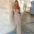 Halter Knitted Backless Maxi Dress image 5