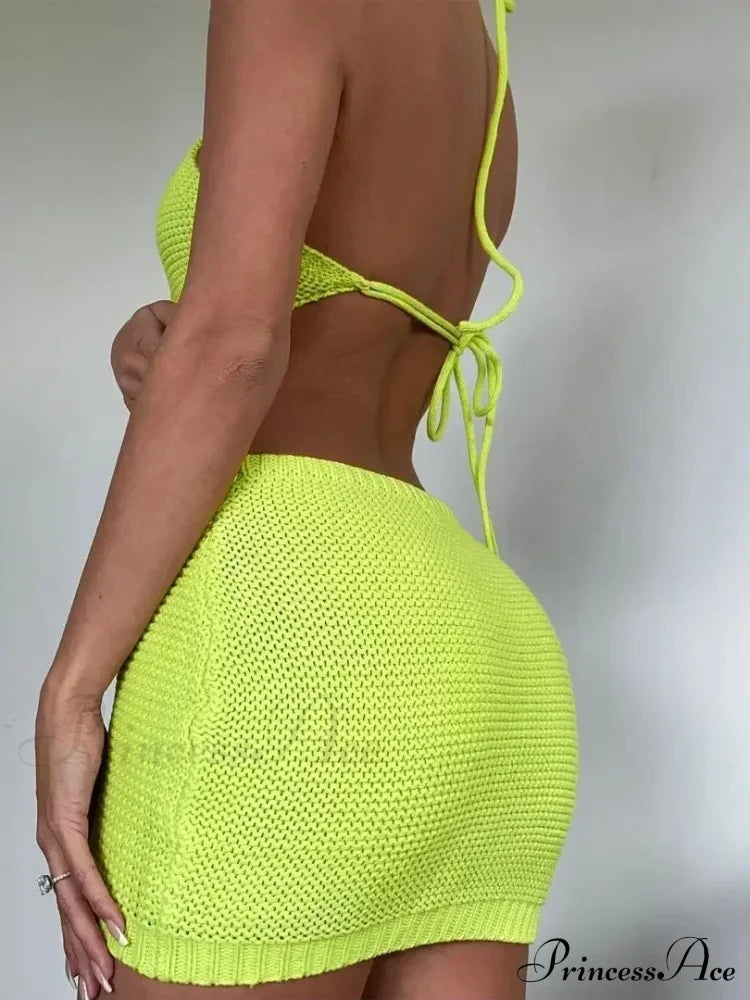 Halter Knitted Mini Dress image 4