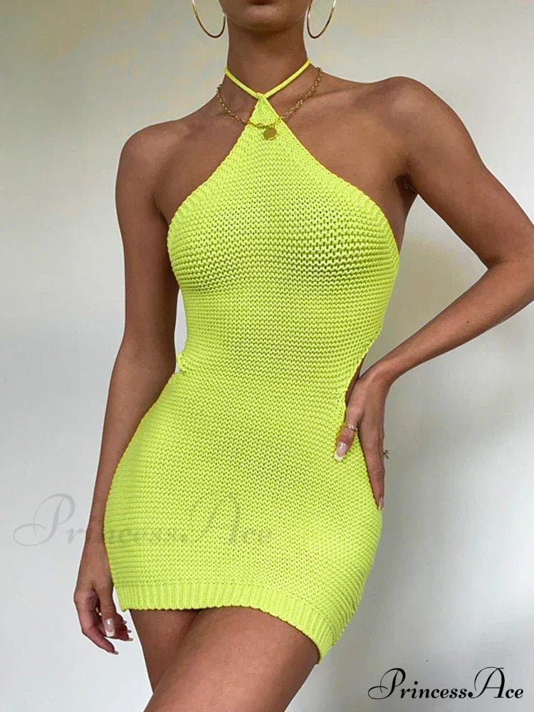 Halter Knitted Mini Dress image 2