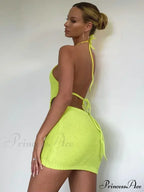 Halter Knitted Mini Dress image 3