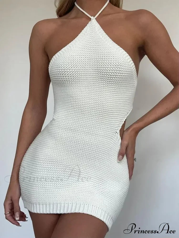Halter Knitted Mini Dress image 1