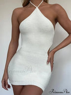 Halter Knitted Mini Dress image 1