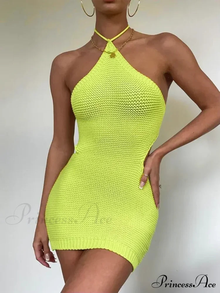Halter Knitted Mini Dress image 6
