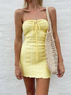 Halter Knitted Wrap Mini Dress image 6