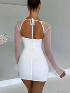 Halter Lace-Up Petal Mini Dress image 4