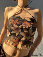 Halter Letter Heart Trendy Print Crop Top image 10