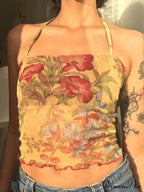 Halter Letter Heart Trendy Print Crop Top image 2