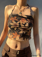 Halter Letter Heart Trendy Print Crop Top image 13