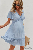 Halter Neck Cutout Trendy Front Solid Color Dress image 3
