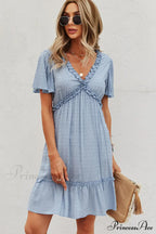 Halter Neck Cutout Trendy Front Solid Color Dress image 1