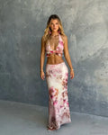 Halter Neck Flower Print Three Piece Swimsuit image 3