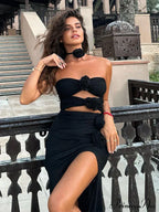 Halter Neck Out Backless Maxi Dress image 1