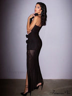 Halter Neck Out Backless Maxi Dress image 5
