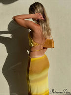Halter Neck Sleeveless Crop Top Waist Bodycon Sexy Beach Mini Dress image 5