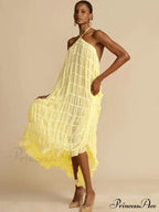 Halter Neck Stylish Ruched Midi Dress image 5
