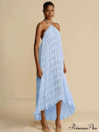 Halter Neck Stylish Ruched Midi Dress image 17