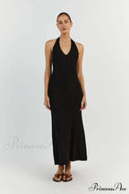 Halter Plunge V Neck Dress image 6