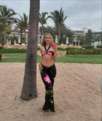 Halter Print Cover Three Piece Swimsuit image 1