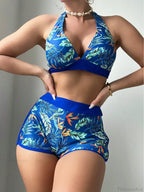Halter Print Shorts Bikini Two Piece Set image 4