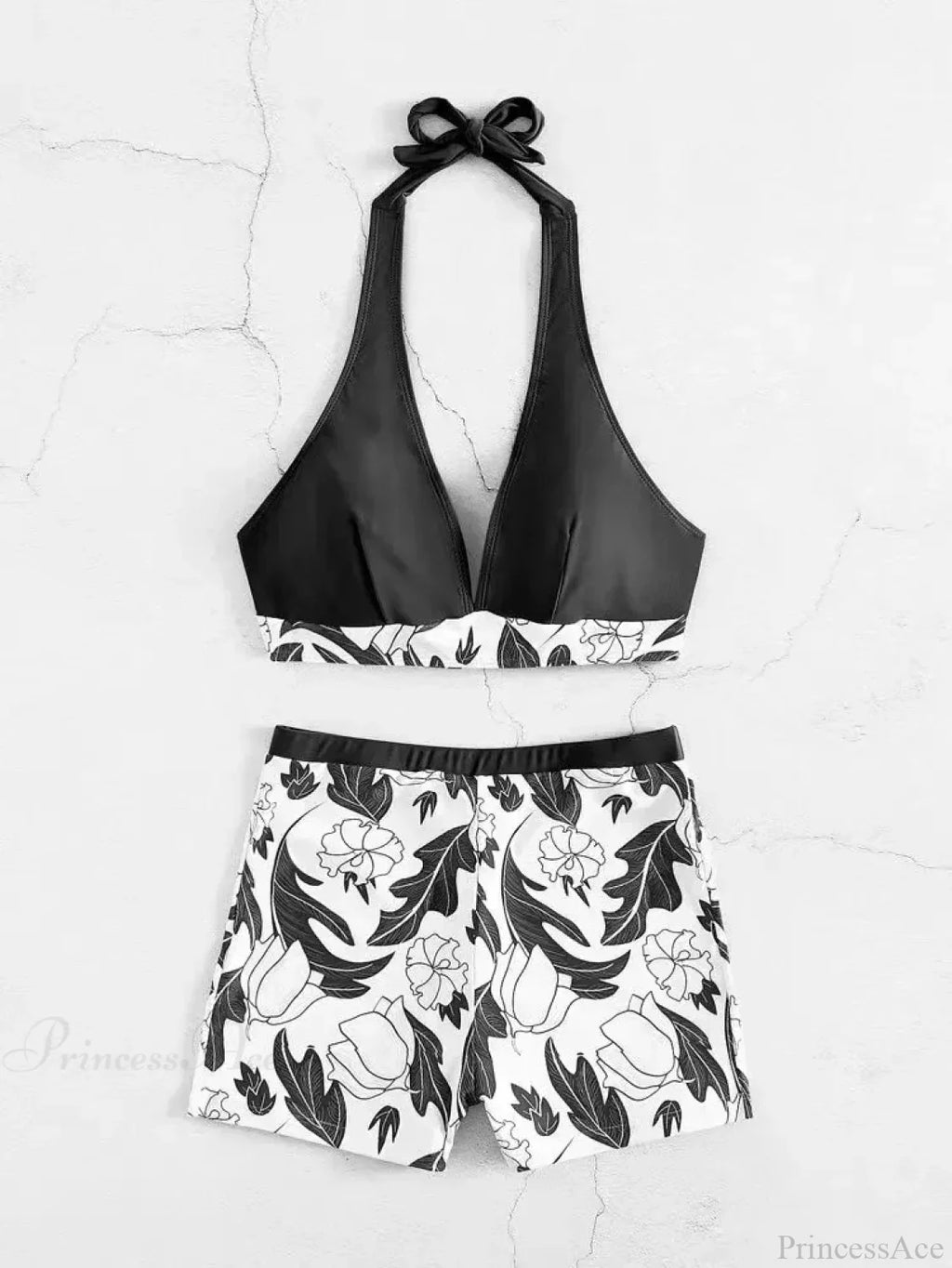Halter Print Shorts Bikini Two Piece Set image 9
