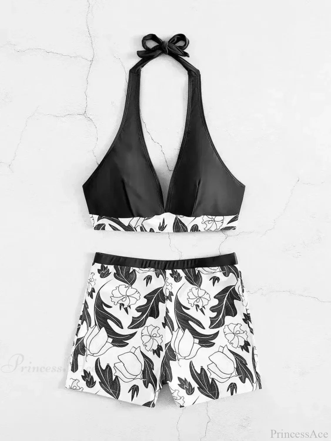 Halter Print Shorts Bikini Two Piece Set image 9