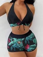 Halter Print Shorts Bikini Two Piece Set image 5