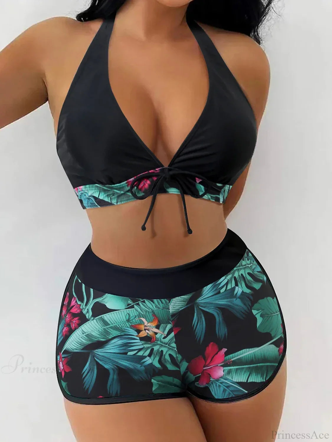 Halter Print Shorts Bikini Two Piece Set image 5
